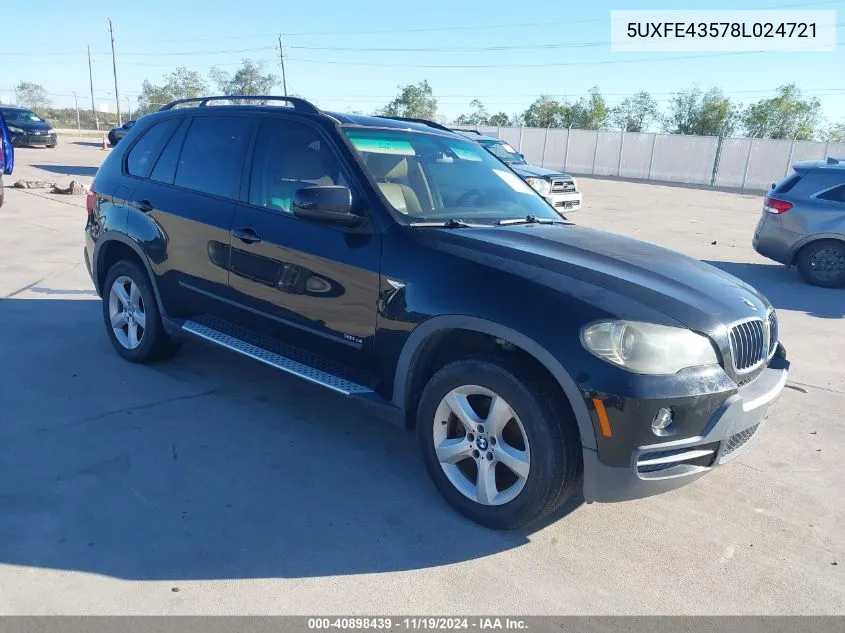 2008 BMW X5 3.0Si VIN: 5UXFE43578L024721 Lot: 40898439