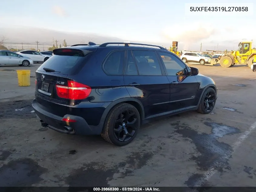 2009 BMW X5 xDrive30I VIN: 5UXFE43519L270858 Lot: 39868300