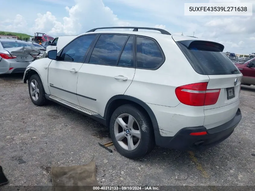 2009 BMW X5 xDrive30I VIN: 5UXFE43539L271638 Lot: 40312133