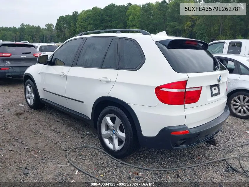 2009 BMW X5 xDrive30I VIN: 5UXFE43579L262781 Lot: 40384123