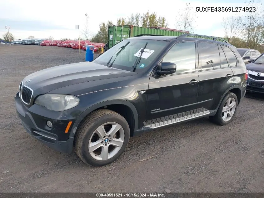 2009 BMW X5 xDrive30I VIN: 5UXFE43569L274923 Lot: 40591521