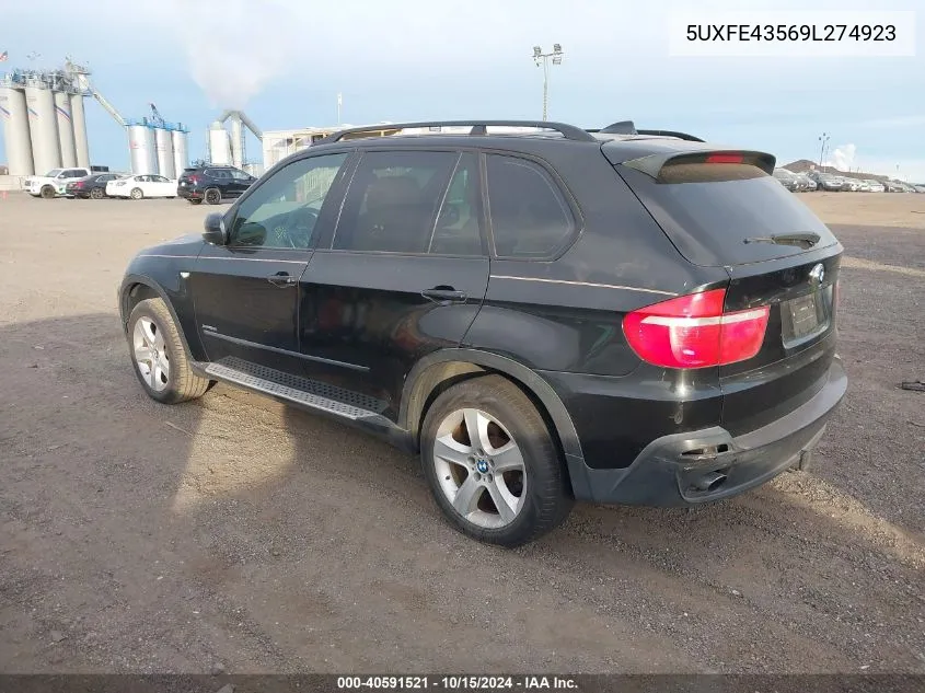 2009 BMW X5 xDrive30I VIN: 5UXFE43569L274923 Lot: 40591521