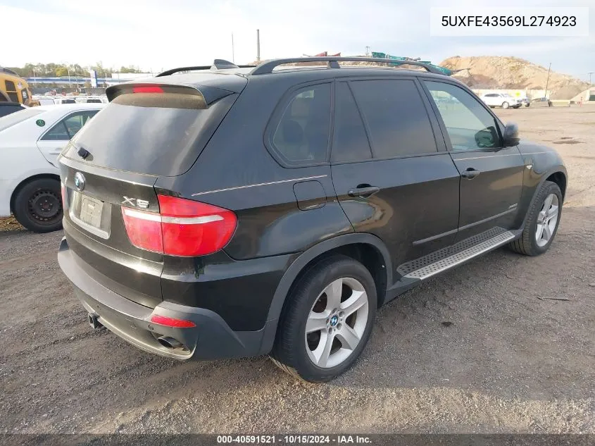 2009 BMW X5 xDrive30I VIN: 5UXFE43569L274923 Lot: 40591521