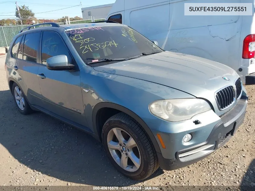 2009 BMW X5 xDrive30I VIN: 5UXFE43509L275551 Lot: 40615579