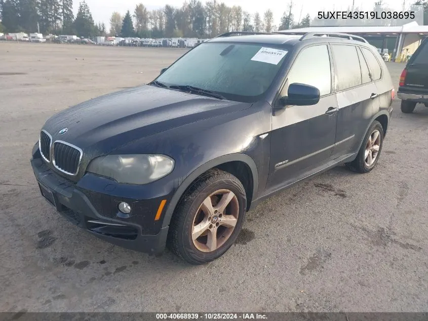 2009 BMW X5 xDrive30I VIN: 5UXFE43519L038695 Lot: 40668939