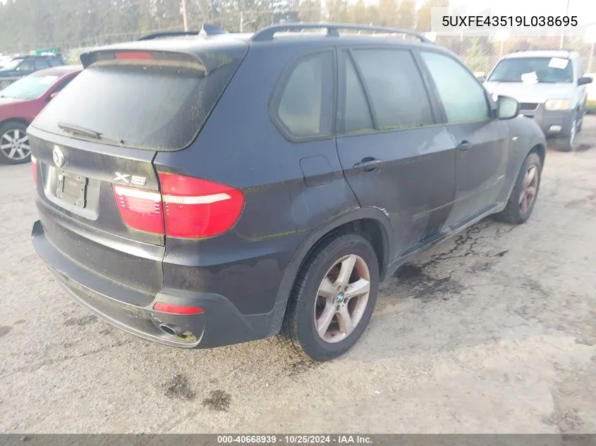 2009 BMW X5 xDrive30I VIN: 5UXFE43519L038695 Lot: 40668939