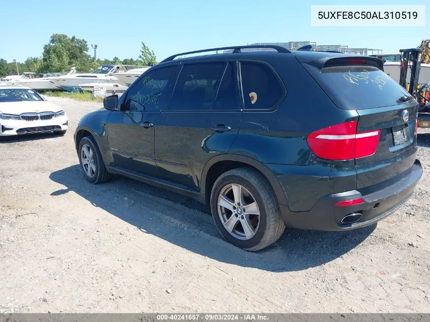 2010 BMW X5 xDrive48I VIN: 5UXFE8C50AL310519 Lot: 40241657