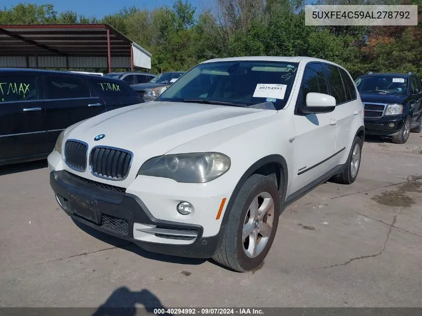 2010 BMW X5 xDrive30I VIN: 5UXFE4C59AL278792 Lot: 40695351