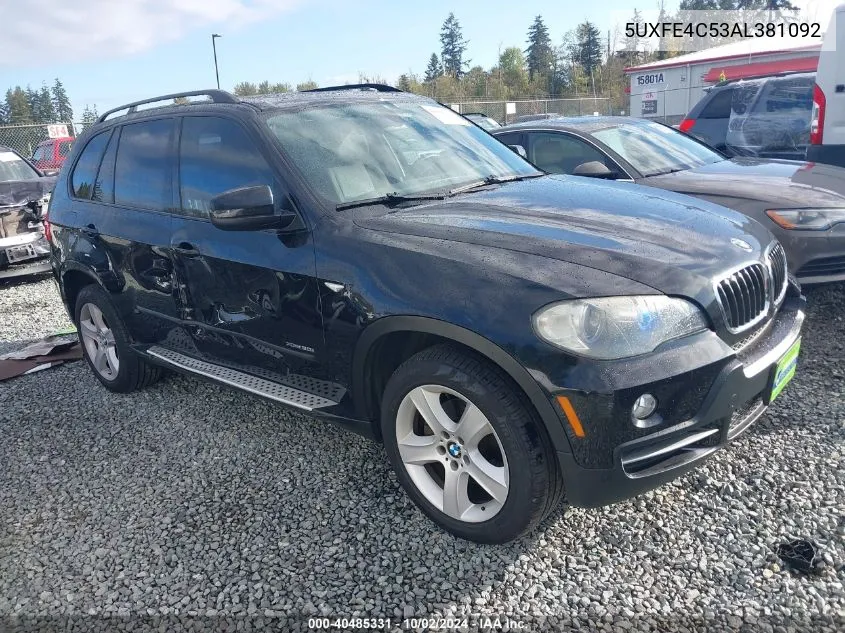 2010 BMW X5 xDrive30I VIN: 5UXFE4C53AL381092 Lot: 40485331