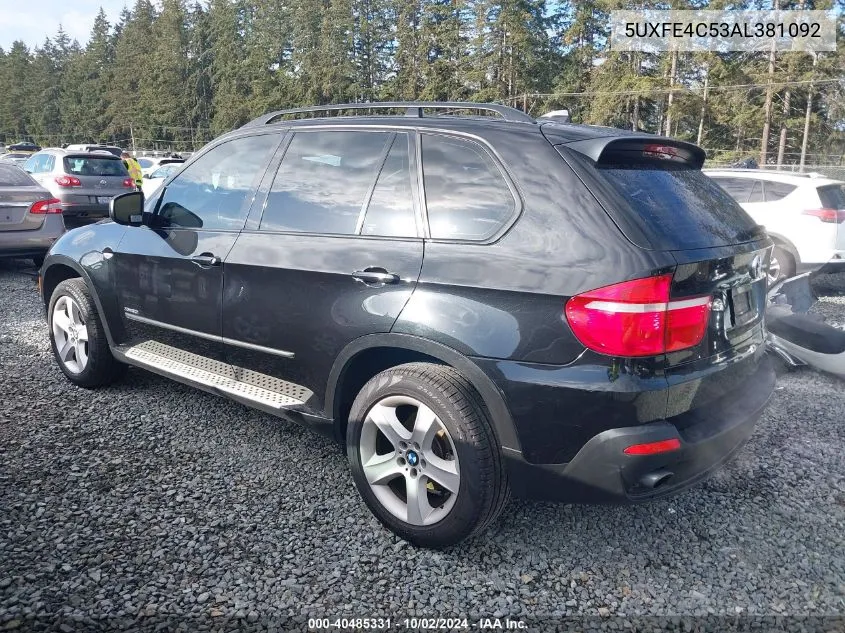 2010 BMW X5 xDrive30I VIN: 5UXFE4C53AL381092 Lot: 40485331