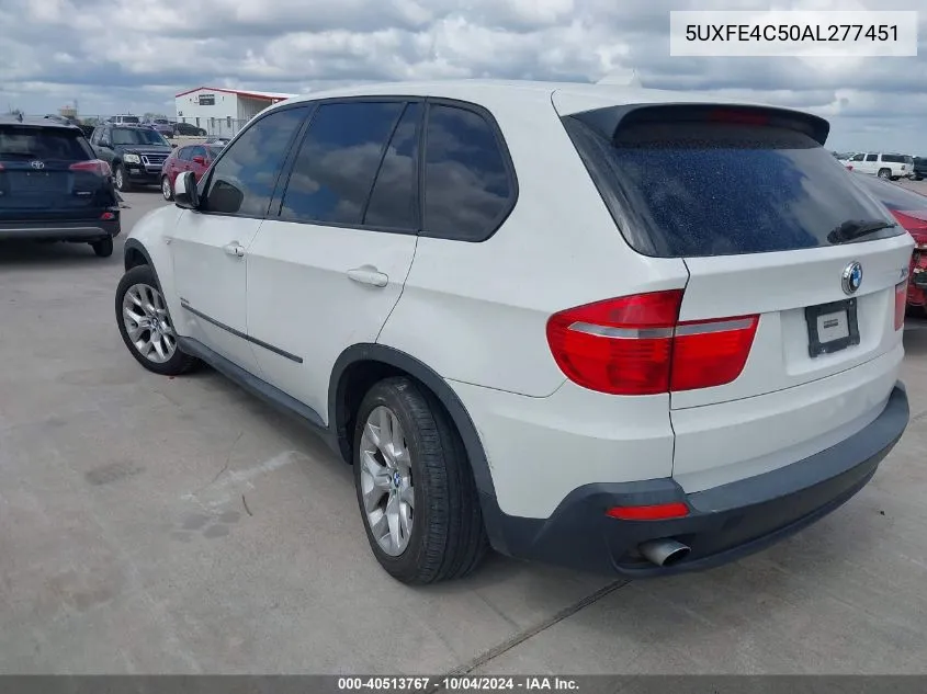 2010 BMW X5 xDrive30I VIN: 5UXFE4C50AL277451 Lot: 40513767