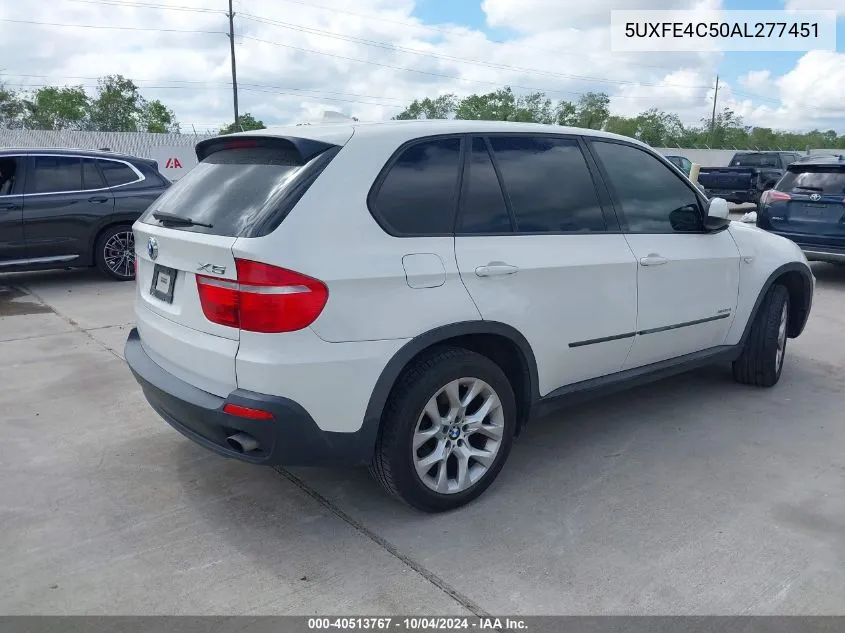 2010 BMW X5 xDrive30I VIN: 5UXFE4C50AL277451 Lot: 40513767