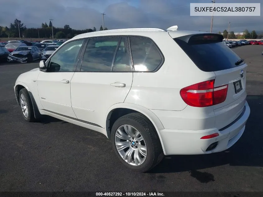 2010 BMW X5 xDrive30I VIN: 5UXFE4C52AL380757 Lot: 40527292