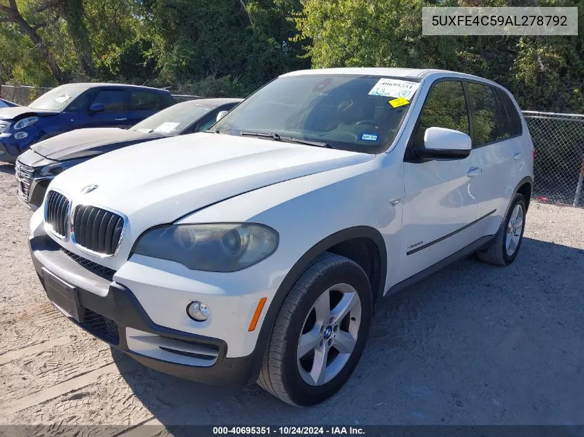 2010 BMW X5 xDrive30I VIN: 5UXFE4C59AL278792 Lot: 40695351