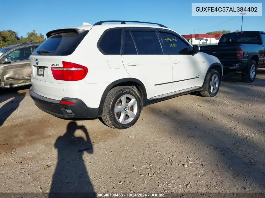 2010 BMW X5 xDrive30I VIN: 5UXFE4C57AL384402 Lot: 40700458