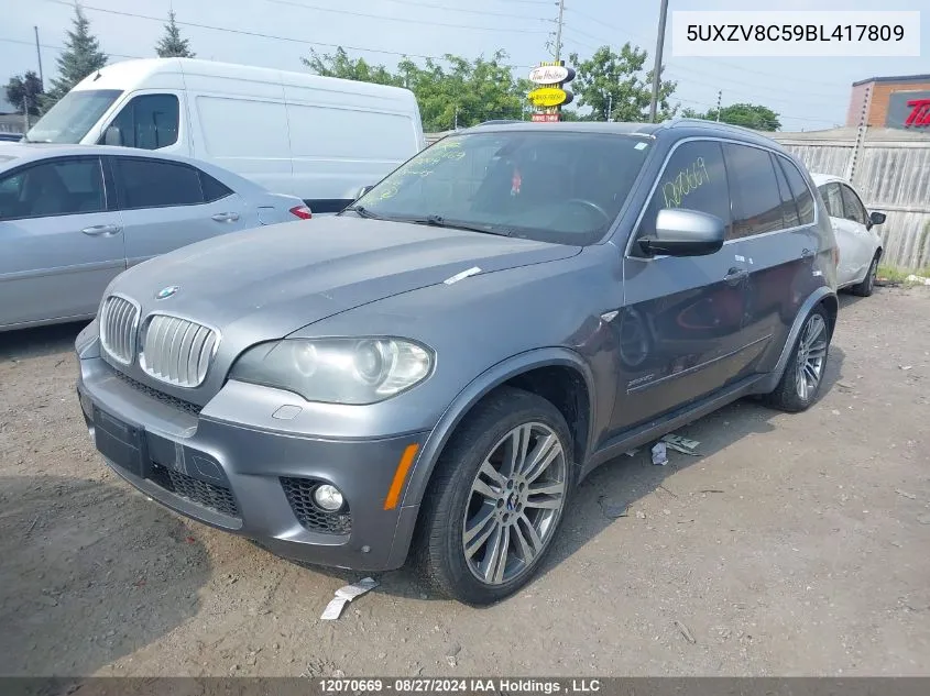 2011 BMW X5 VIN: 5UXZV8C59BL417809 Lot: 12070669