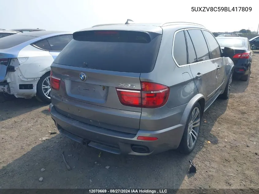 2011 BMW X5 VIN: 5UXZV8C59BL417809 Lot: 12070669