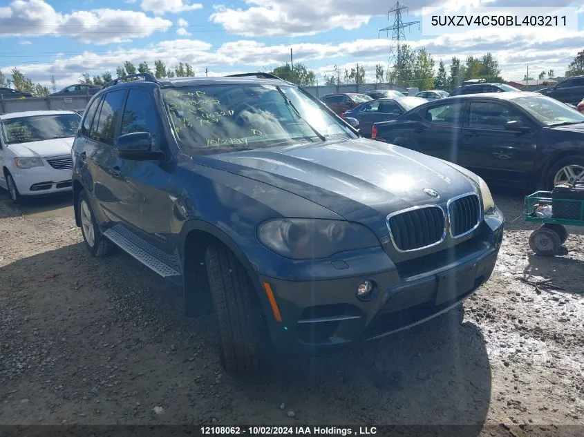 2011 BMW X5 VIN: 5UXZV4C50BL403211 Lot: 12108062