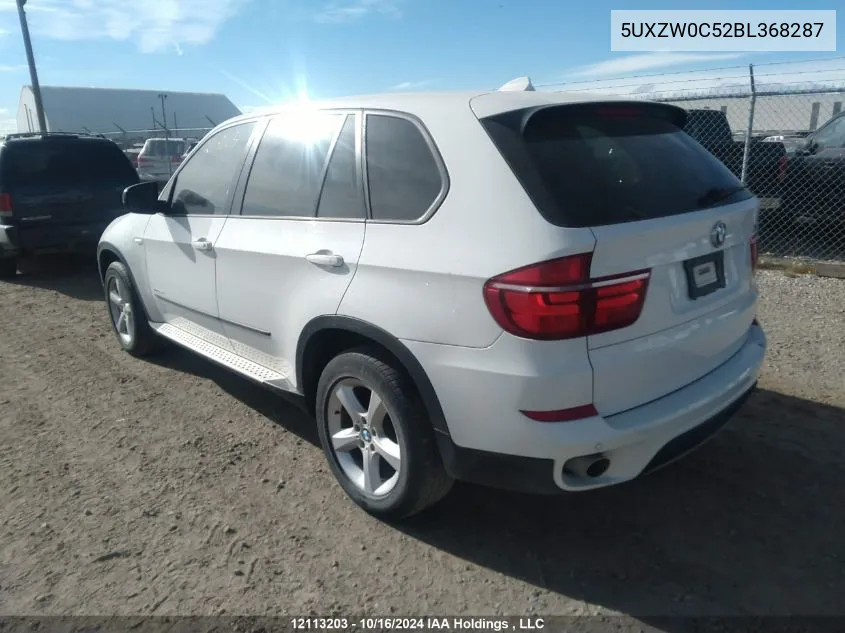 2011 BMW X5 VIN: 5UXZW0C52BL368287 Lot: 12113203