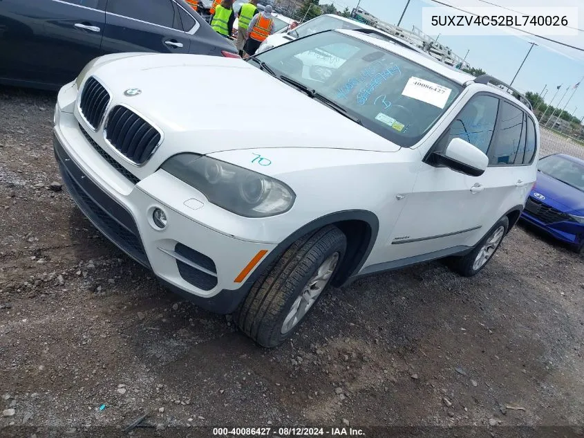 2011 BMW X5 xDrive35I/xDrive35I Premium/xDrive35I Sport Activity VIN: 5UXZV4C52BL740026 Lot: 40086427