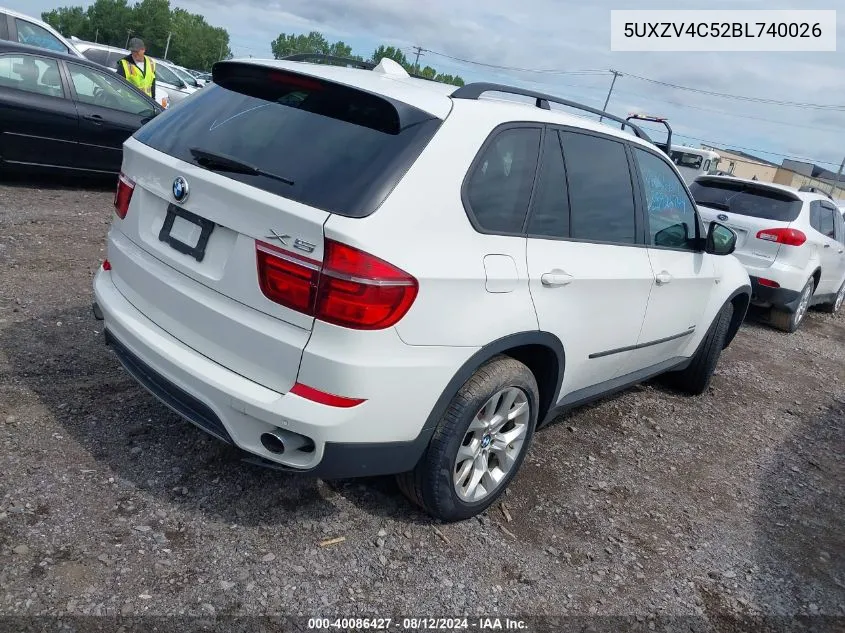 2011 BMW X5 xDrive35I/xDrive35I Premium/xDrive35I Sport Activity VIN: 5UXZV4C52BL740026 Lot: 40086427