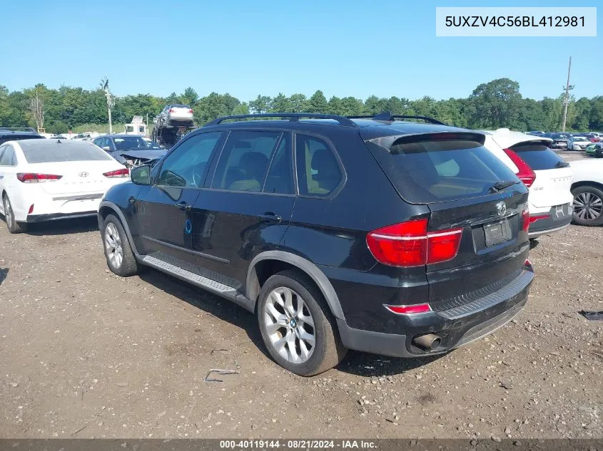 2011 BMW X5 xDrive35I VIN: 5UXZV4C56BL412981 Lot: 40119144