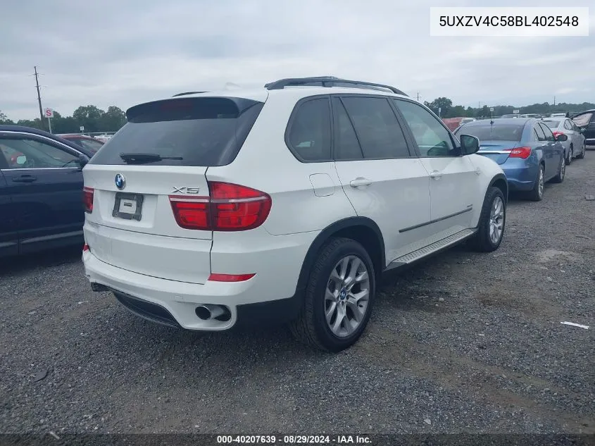 2011 BMW X5 xDrive35I/xDrive35I Premium/xDrive35I Sport Activity VIN: 5UXZV4C58BL402548 Lot: 40207639