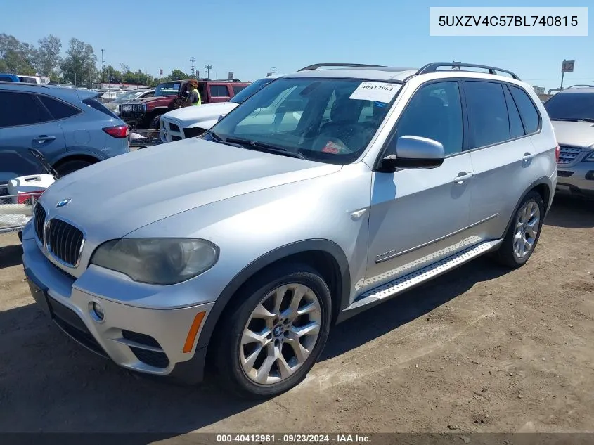 2011 BMW X5 xDrive35I VIN: 5UXZV4C57BL740815 Lot: 40412961