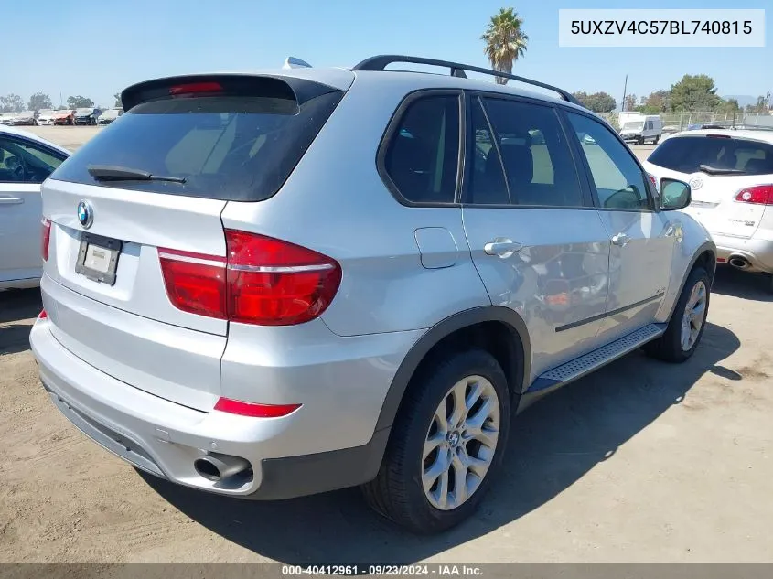 2011 BMW X5 xDrive35I VIN: 5UXZV4C57BL740815 Lot: 40412961