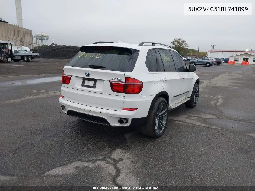 2011 BMW X5 35I VIN: 5UXZV4C51BL741099 Lot: 40427400