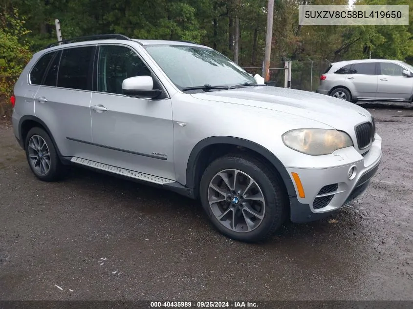 2011 BMW X5 xDrive50I VIN: 5UXZV8C58BL419650 Lot: 40435989