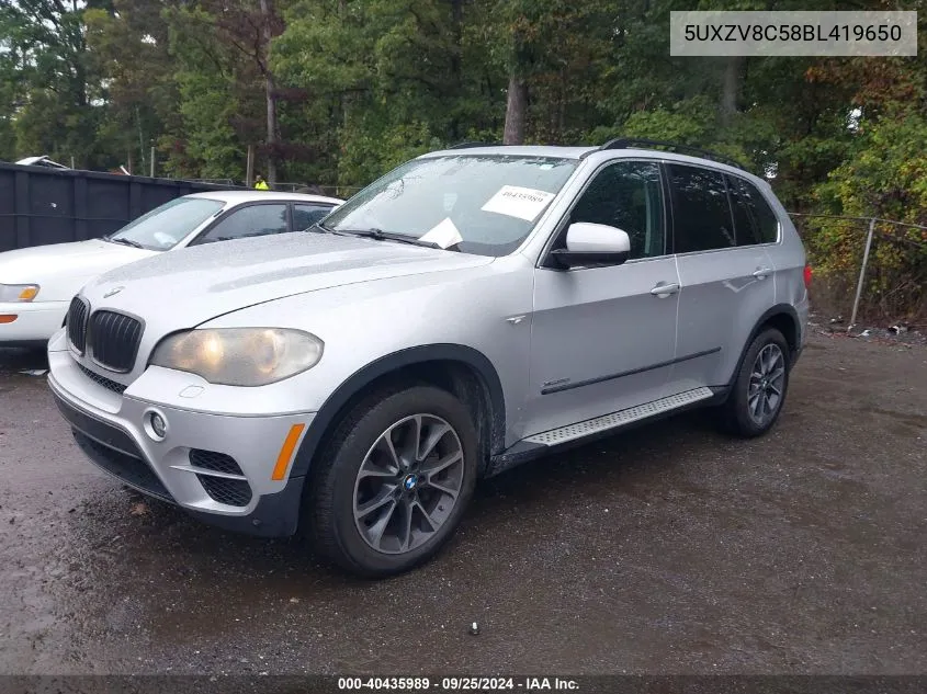 2011 BMW X5 xDrive50I VIN: 5UXZV8C58BL419650 Lot: 40435989