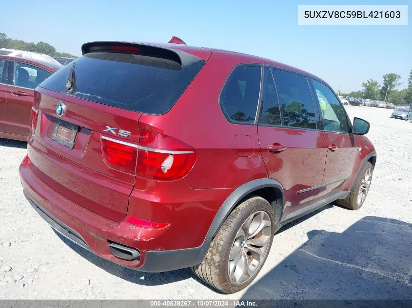 2011 BMW X5 xDrive50I VIN: 5UXZV8C59BL421603 Lot: 40539267