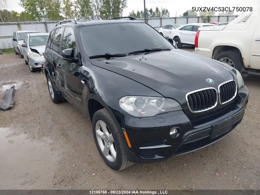 2012 BMW X5 VIN: 5UXZV4C53CL750078 Lot: 12106768