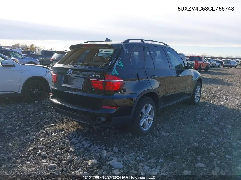 2012 BMW X5 VIN: 5UXZV4C53CL766748 Lot: 12131708