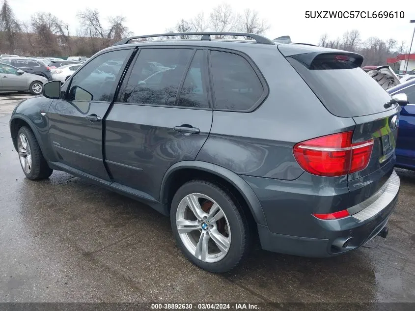 2012 BMW X5 xDrive35D VIN: 5UXZW0C57CL669610 Lot: 38892630