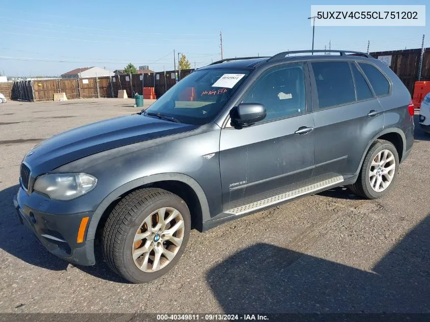 2012 BMW X5 xDrive35I/xDrive35I Premium/xDrive35I Sport Activity VIN: 5UXZV4C55CL751202 Lot: 40349811