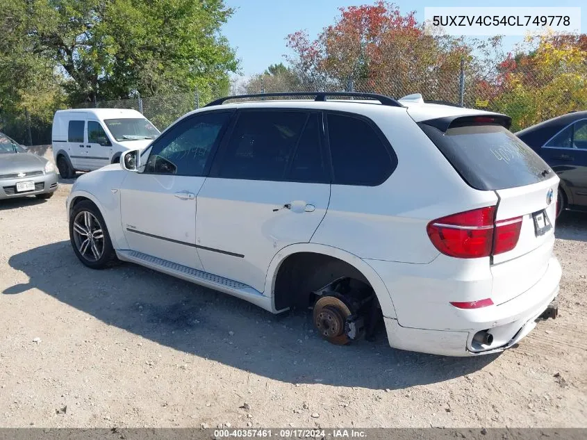 2012 BMW X5 VIN: 5UXZV4C54CL749778 Lot: 40357461