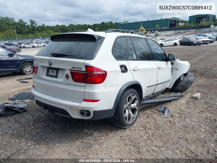 2012 BMW X5 xDrive35D VIN: 5UXZW0C57C0B89412 Lot: 40399506