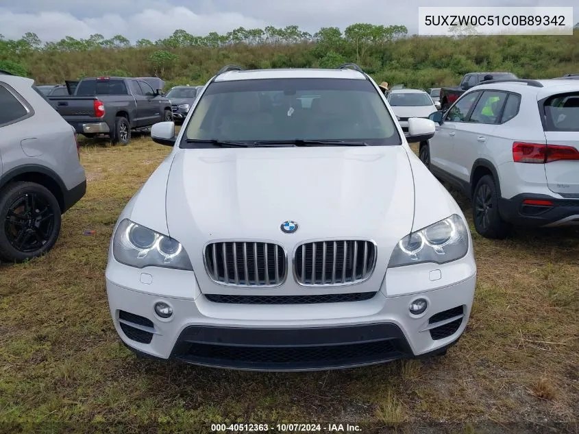 2012 BMW X5 xDrive35D VIN: 5UXZW0C51C0B89342 Lot: 40512363