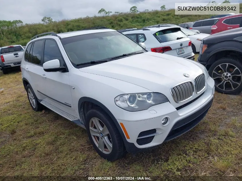 2012 BMW X5 xDrive35D VIN: 5UXZW0C51C0B89342 Lot: 40512363