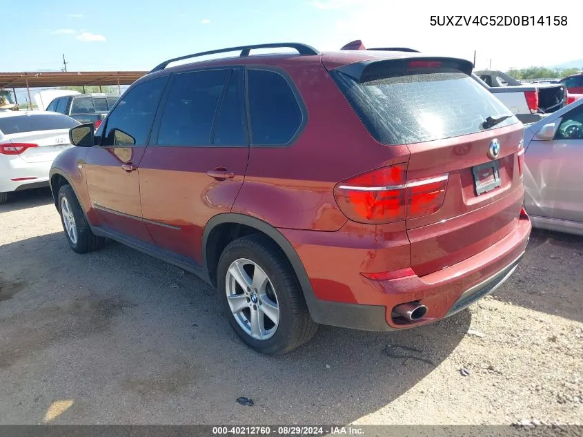 2013 BMW X5 xDrive35I/xDrive35I Premium/xDrive35I Sport Activity VIN: 5UXZV4C52D0B14158 Lot: 40212760