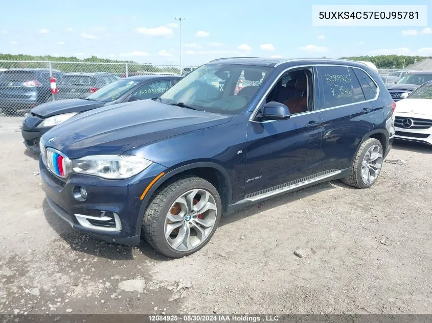 2014 BMW X5 VIN: 5UXKS4C57E0J95781 Lot: 12084925