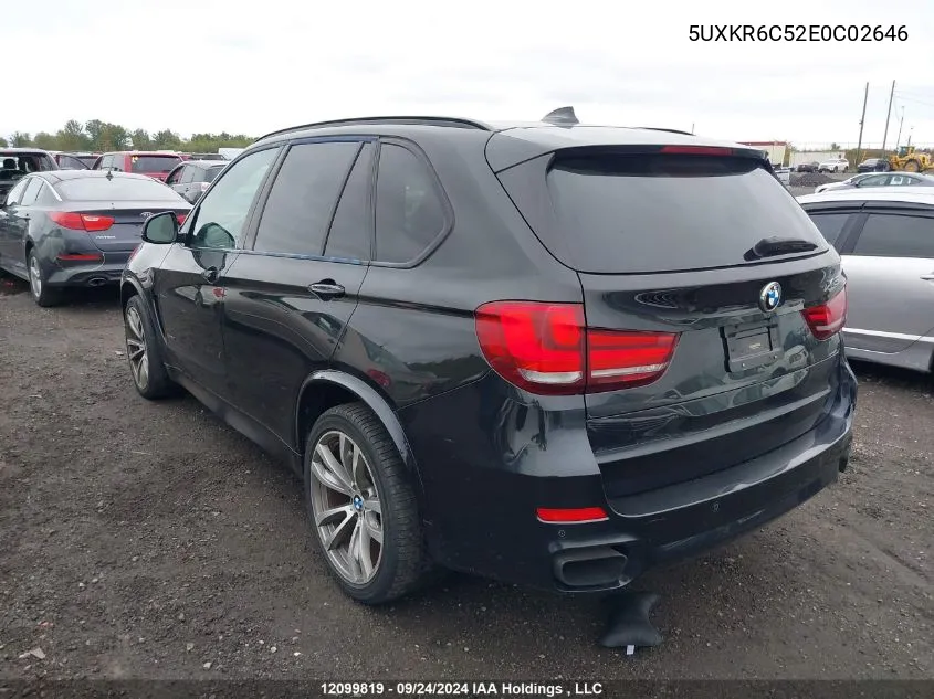 2014 BMW X5 VIN: 5UXKR6C52E0C02646 Lot: 12099819