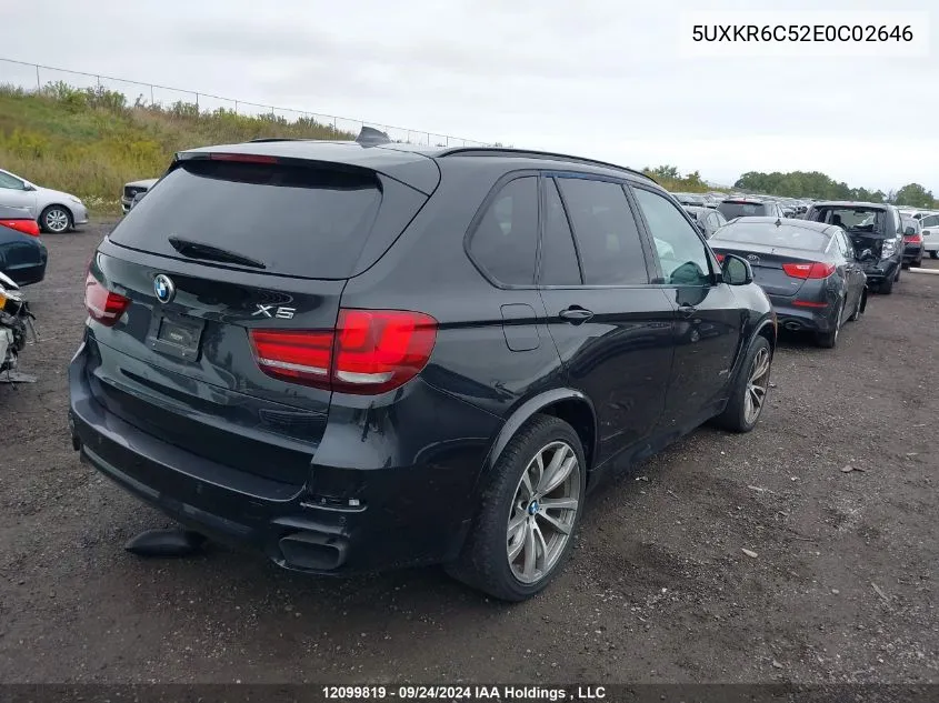 2014 BMW X5 VIN: 5UXKR6C52E0C02646 Lot: 12099819