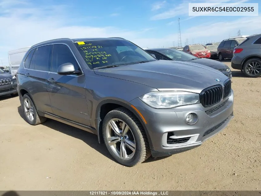 2014 BMW X5 xDrive50I VIN: 5UXKR6C54E0C02955 Lot: 12117821