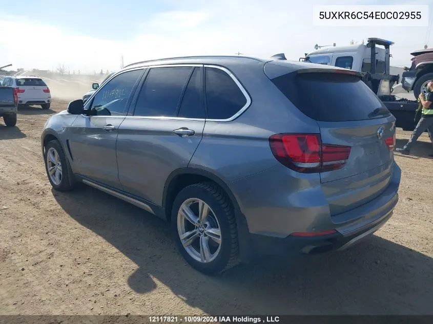 2014 BMW X5 xDrive50I VIN: 5UXKR6C54E0C02955 Lot: 12117821