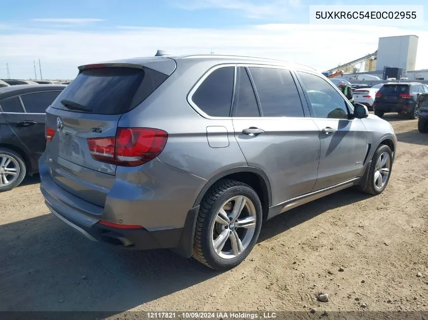 2014 BMW X5 xDrive50I VIN: 5UXKR6C54E0C02955 Lot: 12117821