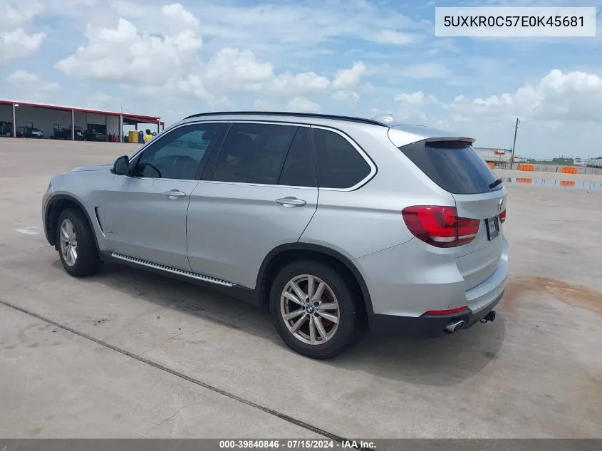 2014 BMW X5 xDrive35I VIN: 5UXKR0C57E0K45681 Lot: 39840846