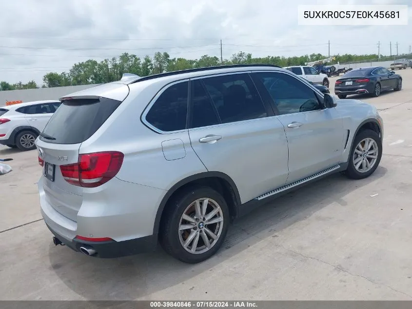 2014 BMW X5 xDrive35I VIN: 5UXKR0C57E0K45681 Lot: 39840846